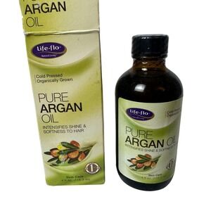 Life-Flo Pure Argan Oil Cold Pressed Organically Grown Intensifies Shine 4 fl oz